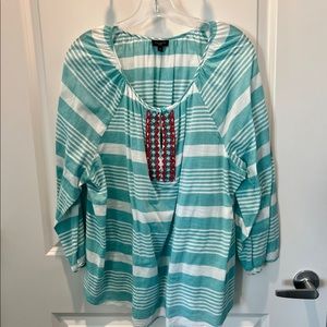 Beautiful Talbots Embroidered Blouse